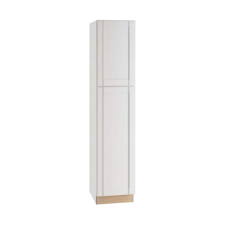 Home Decorators Collection Washington Vesper White Plywood Shaker Assembled Utility Pantry Kitchen Cabinet Soft Close R 18 in W x 24 in D x 96 in H