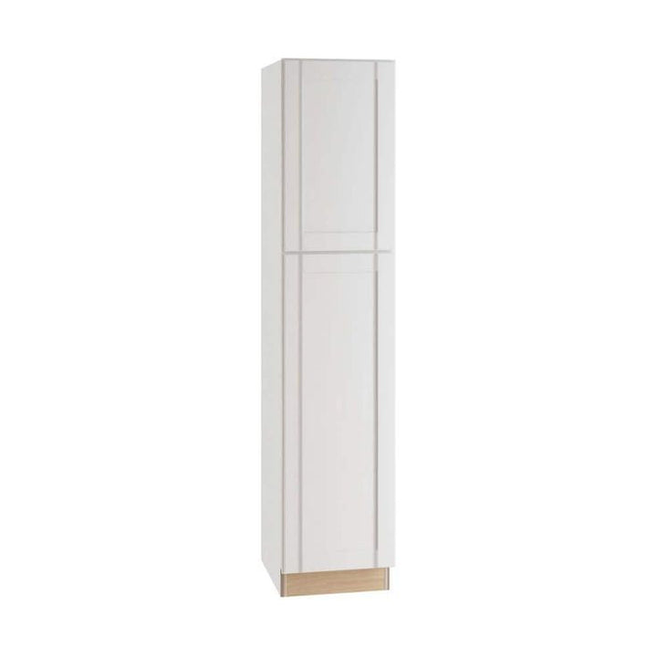 Home Decorators Collection Washington Vesper White Plywood Shaker Assembled Utility Pantry Kitchen Cabinet Soft Close 18 in W x 24 in D x 90 in H