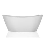59 in. Free Standing Bathtub Streamline Stand Alone Flatbottom Acrylic Deep Soaking SPA Tubs for Adults in White - Super Arbor