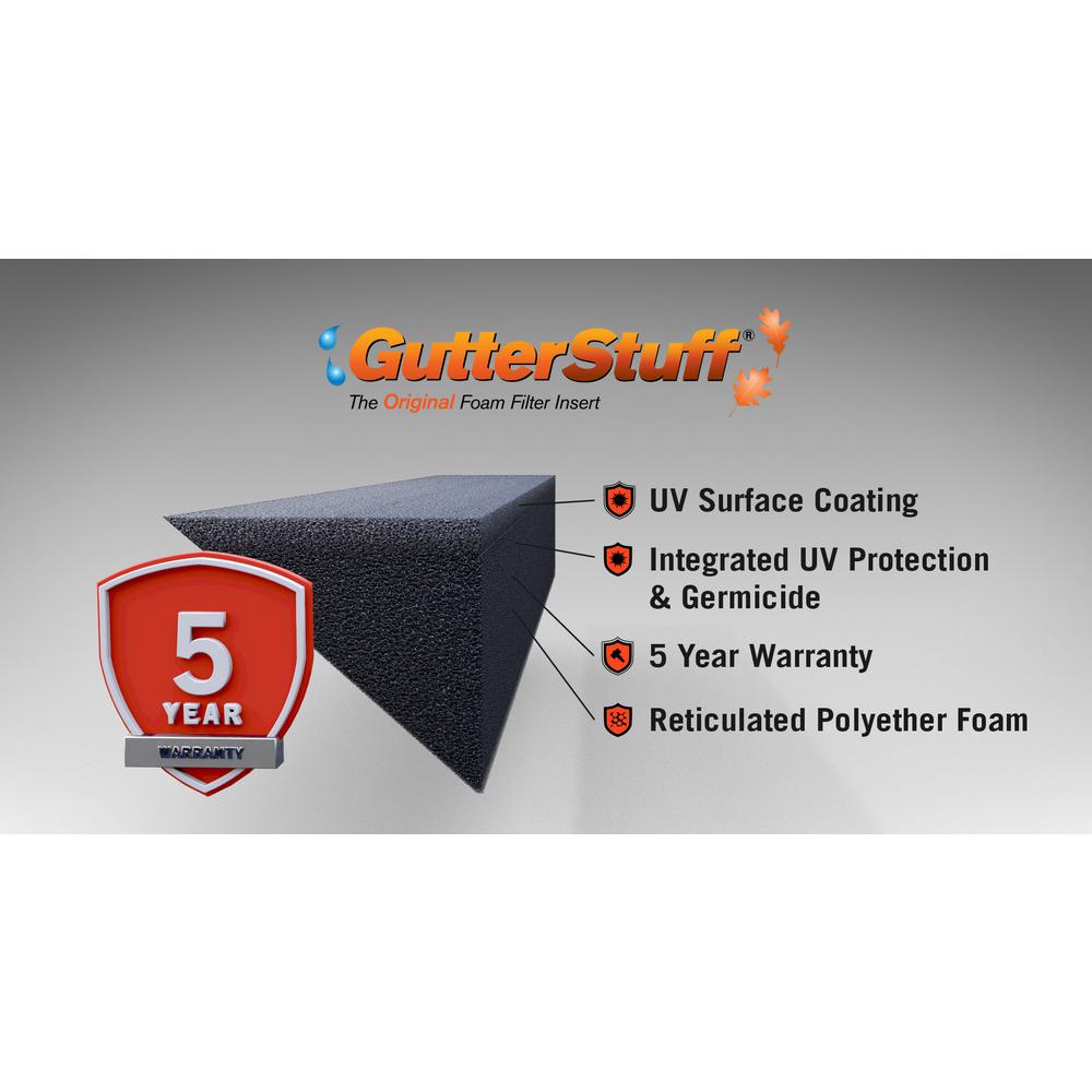 Original 4 ft. Foam Filter Plastic Gutter Guard for 6 in. K-Style (24-Pack)