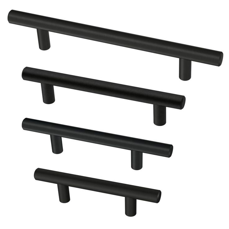 3 in. (76 mm) Flat Black Bar Drawer Pull (4-Pack)