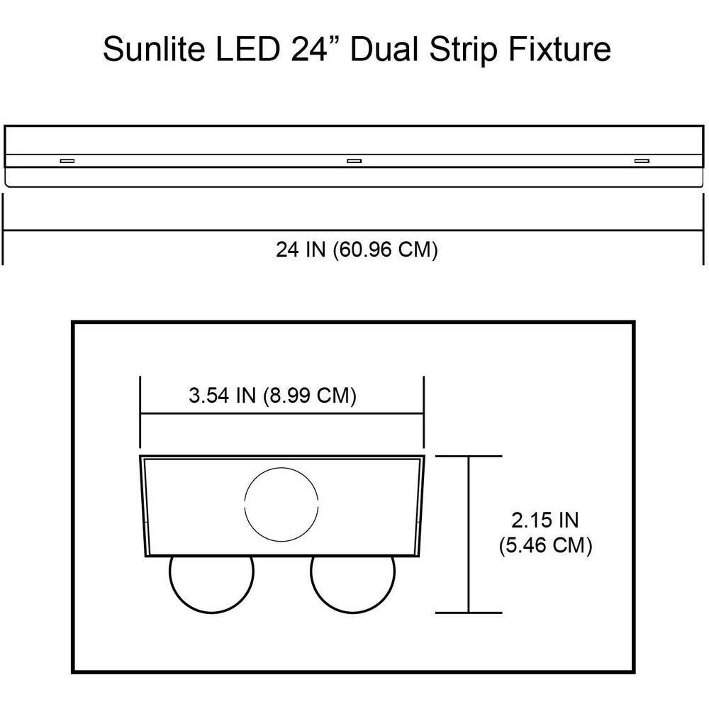 2 ft. 120-Watt Integrated LED Linear Dual Strip Daylight (5000K) White Flush Mount Strip Light Fixture - Super Arbor
