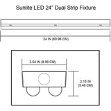 2 ft. 120-Watt Integrated LED Linear Dual Strip Daylight (5000K) White Flush Mount Strip Light Fixture - Super Arbor