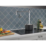 Delta Chrome 2-Handle Wall-Mount Pot Filler Handle Kitchen Faucet (Deck Plate Included)