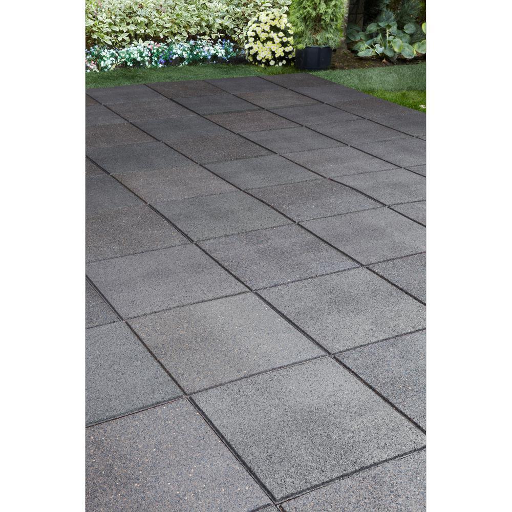 Reversible 16 in. x 16 in. x 0.75 in. Slate Brick Face/Flat Profile Rubber Paver - Super Arbor