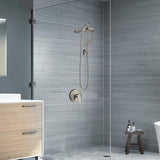 6-spray 7 in. Dual Shower Head and Handheld Shower Head with Low Flow in Brushed-Nickel