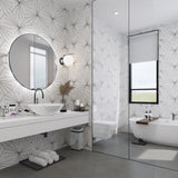 Merola Tile Aster Hex Blanco Encaustic 8-5/8 in. x 9-7/8 in. Porcelain Floor and Wall Tile (11.56 sq. ft. / Case)