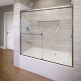 Classic 56 in. x 56 in. Semi-Framed Sliding Tub Door in Oil Rubbed Bronze - Super Arbor