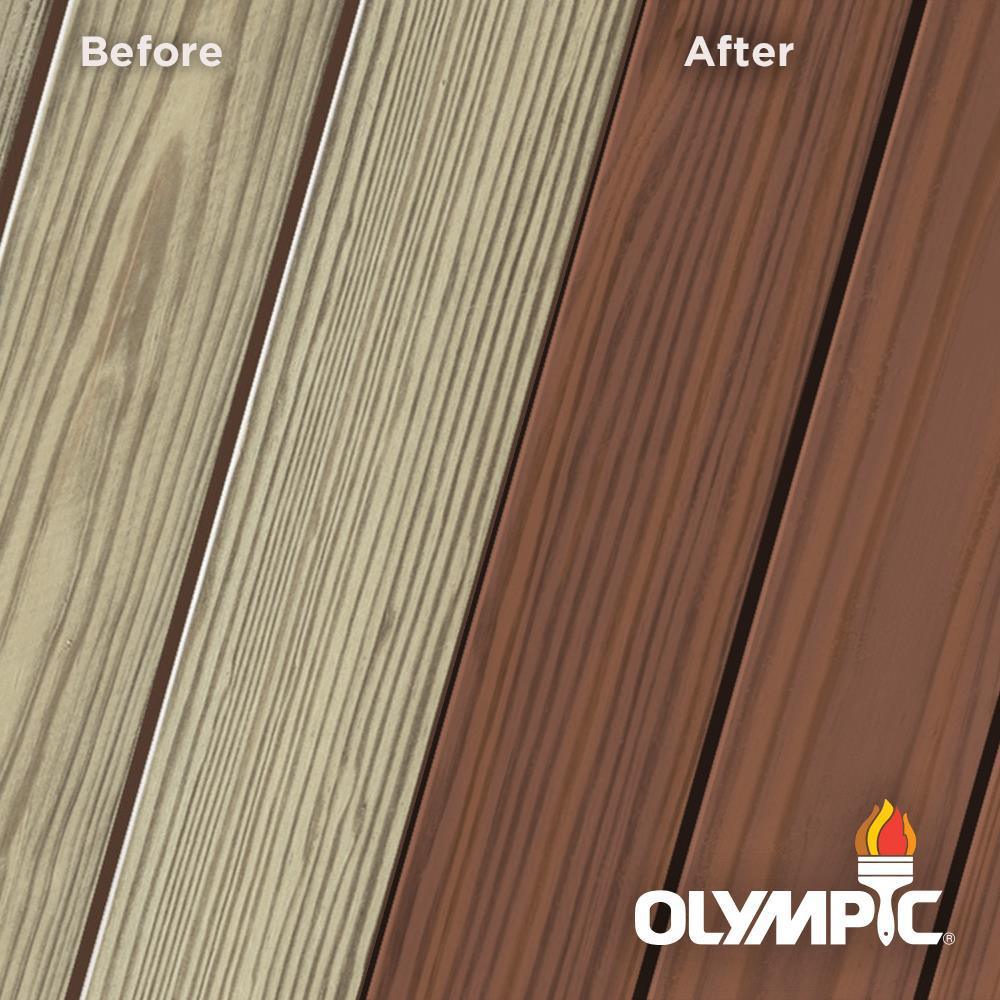 Olympic Maximum 5 gal. Dark Mahogany Semi-Transparent Exterior Stain and Sealant in One - Super Arbor
