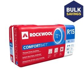 Energy Star Qualified; ROCKWOOL COMFORTBATT R-15 Stone Wool Batt Insulation with Sound Barrier (15.25-in W x 47-in L)