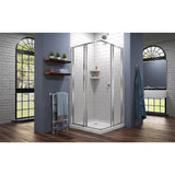 Cornerview 36 in. x 36 in. x 74.75 in. Framed Corner Sliding Shower Enclosure in Chrome with White Acrylic Base - Super Arbor