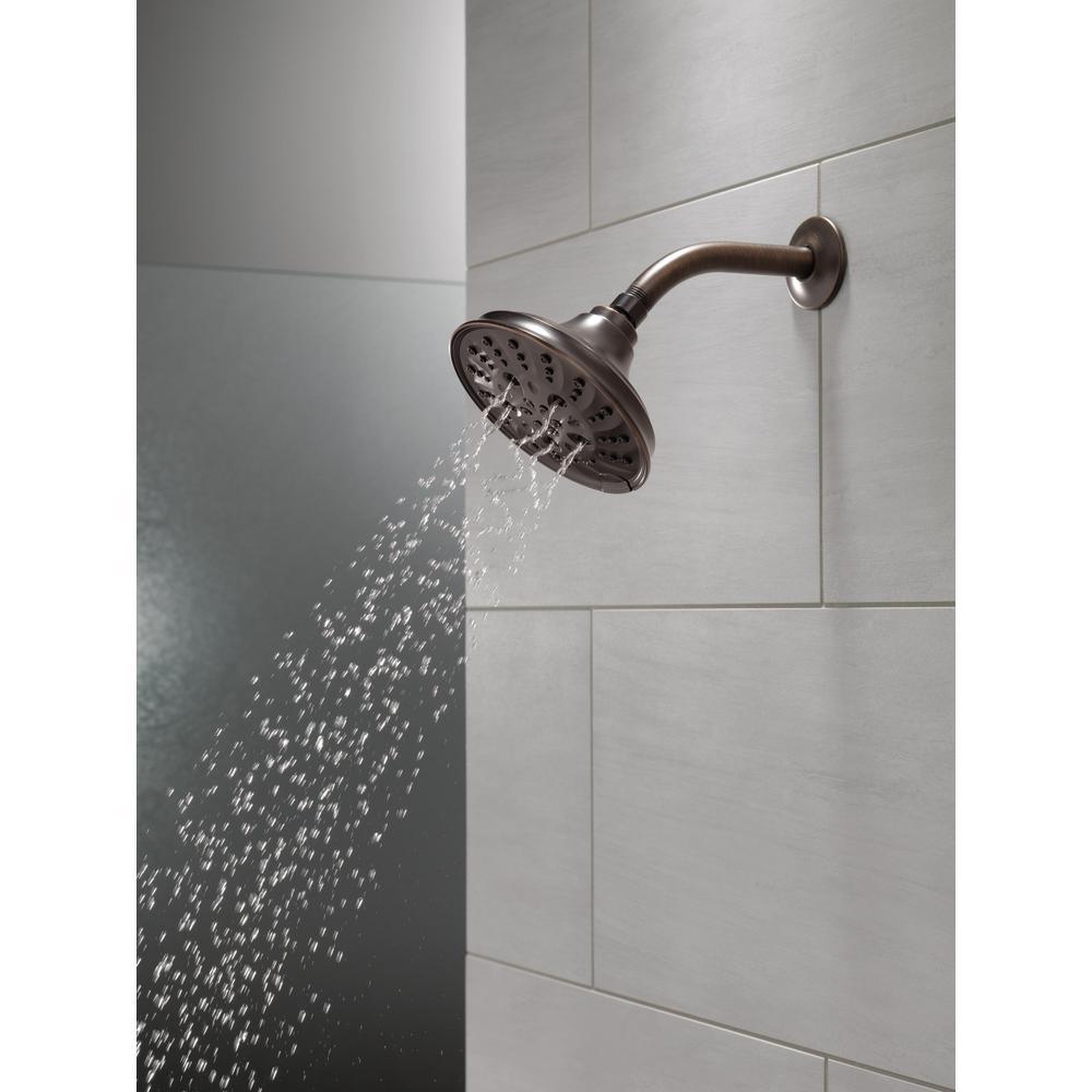 Pivotal 5-Spray 6 in. Single Wall Mount Fixed Rain H2Okinetic Shower Head in Venetian Bronze - Super Arbor