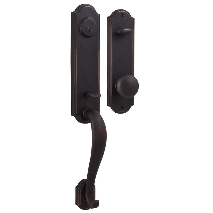 Molten Bronze Single Cylinder Oil-Rubbed Bronze Stonebriar Door Handleset with Wexford Knob - Super Arbor