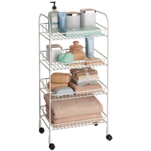 ClosetMaid 4-Tier Metal Rolling Utility Cart, White