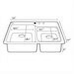 Swan KSDB-3322-010 33" x 22" Swanstone Double-Basin Dual Mount Kitchen Sink, Available in Various Colors