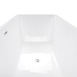 67 in. Acrylic Center Drain Rectangular Double Ended Flatbottom Freestanding Bathtub in Glossy White - Super Arbor