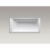 Archer 72 in. x 36 in. Acrylic Alcove Bathtub with Integral Apron and Right-Hand Drain in White - Super Arbor