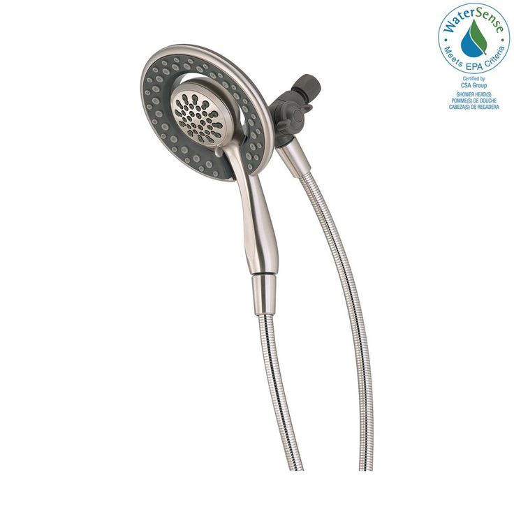 In2ition Two-in-One 4-Spray 6.2 in. Dual Wall Mount Fixed and Handheld Shower Head in Satin Nickel