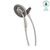 In2ition Two-in-One 4-Spray 6.2 in. Dual Wall Mount Fixed and Handheld Shower Head in Satin Nickel