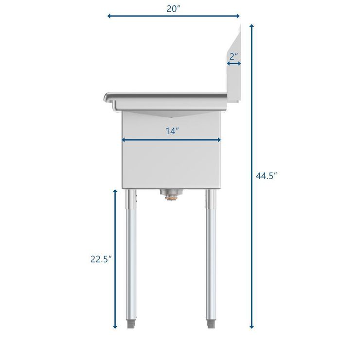Freestanding Stainless Steel 54 in. 2-Hole Triple Bowl Commercial Kitchen Sink