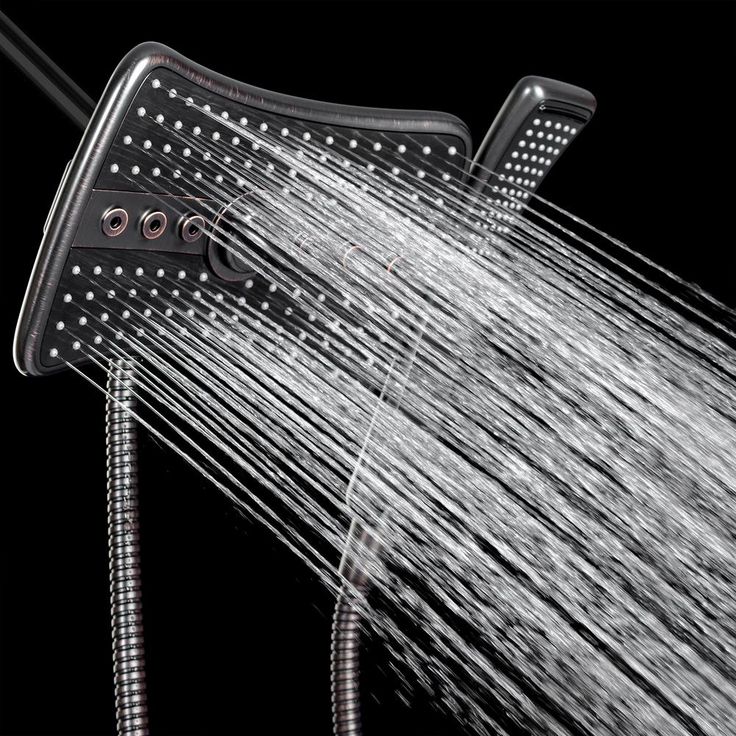 4-spray 9 in. Dual Shower Head and Handheld Shower Head in Antique Bronze