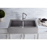 Vault Farmhouse Drop-In Apron Front Self-Trimming Stainless Steel 36 in. 1-Hole Double Bowl Kitchen Sink - Super Arbor