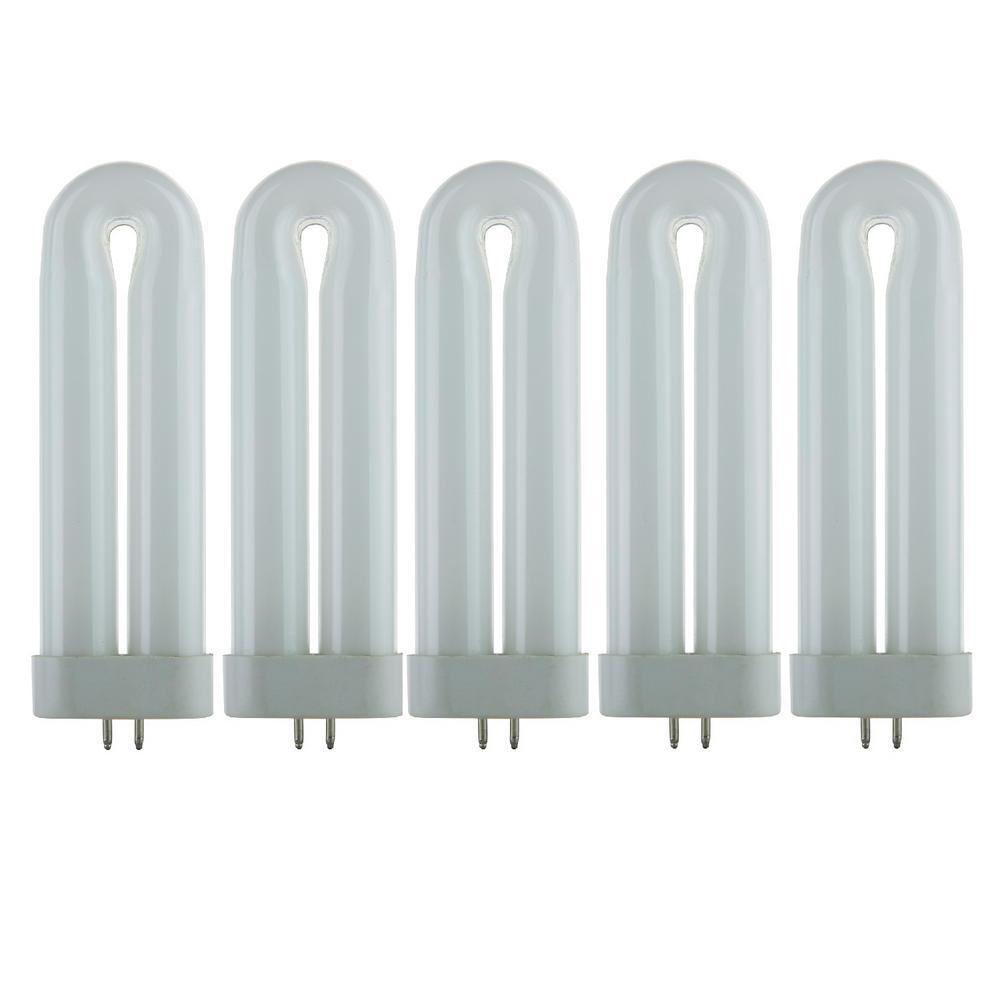 8-Watt U-Shape FUL T6 GX10q 4-Pin Base Twin Tube Fluorescent CFL Light Bulb, Black Light (5-Pack) - Super Arbor