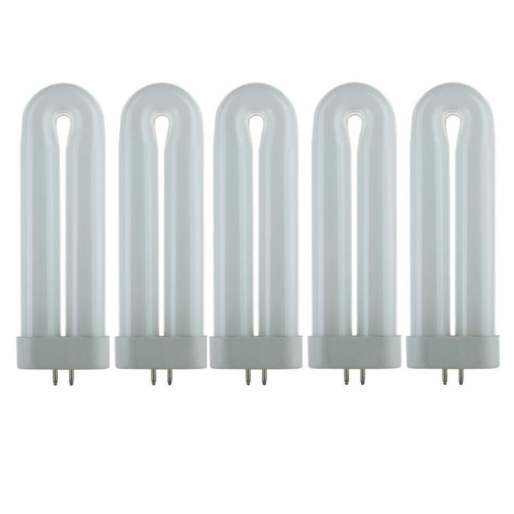 8-Watt U-Shape FUL T6 GX10q 4-Pin Base Twin Tube Fluorescent CFL Light Bulb, Black Light (5-Pack) - Super Arbor