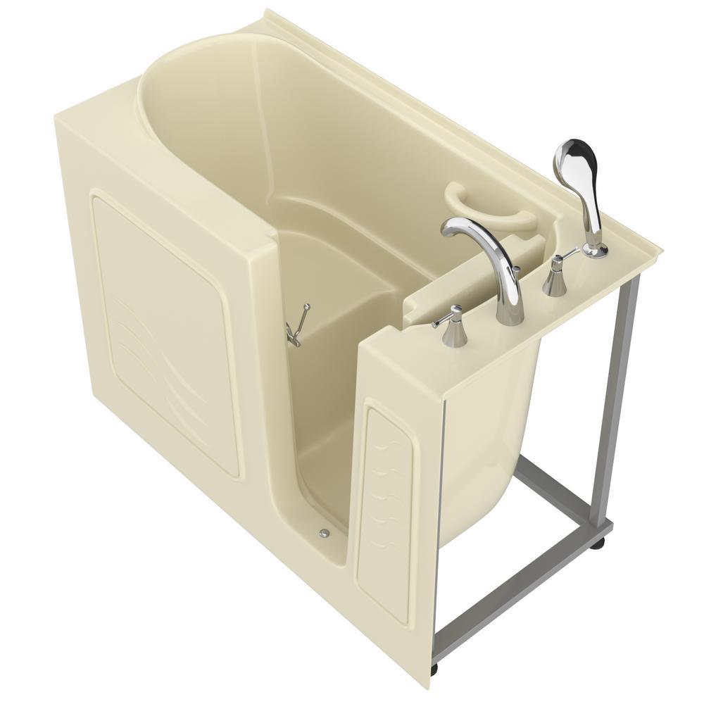 HD Series 26 in. x 53 in. Right Drain Quick Fill Walk-In Soaking Bathtub in Biscuit - Super Arbor