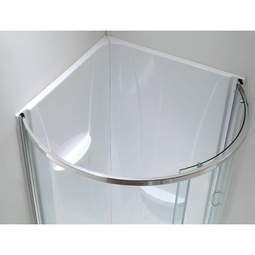 Breeze 36 in. L x 36 in. W x 76 in. H Corner Shower Kit with Reversible Sliding Door and Shower Base - Super Arbor