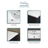 Juliette 49 in. W x 22 in. D Vitreous China Vanity Top in White with Single Faucet Hole - Super Arbor