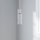 Style Selections Dunwynn Polished Nickel Modern/Contemporary Seeded Glass Cylinder LED Pendant Light