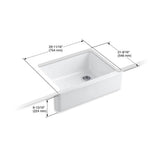 Whitehaven Farmhouse Undermount Apron Front Cast Iron 30 in. Self-Trimming Single Bowl Kitchen Sink in White - Super Arbor
