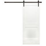 42 in. x 84 in. Shaker 2-Panel Primed Wood Interior Barn Door with Bronze Hardware - Super Arbor