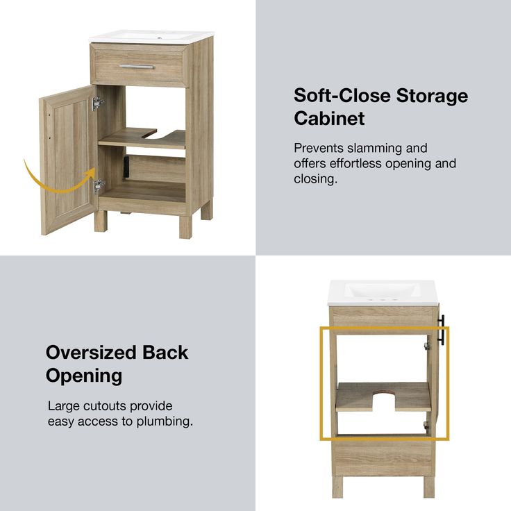 Style Selections Dolton 18-in Nature Oak Single Sink Bathroom Vanity with White Engineered Marble Top (Mirror Included)