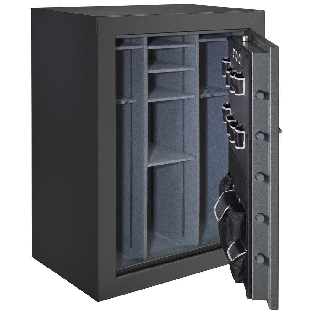 69-Gun Fire/Waterproof Electronic Back-Lit Lock Safe, Gray Pebble - Super Arbor