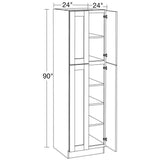 Home Decorators Collection Washington 24 in. W x 24 in. D x 90 in. H Assembled Plywood Pantry Kitchen Cabinet in Onyx with Soft Close