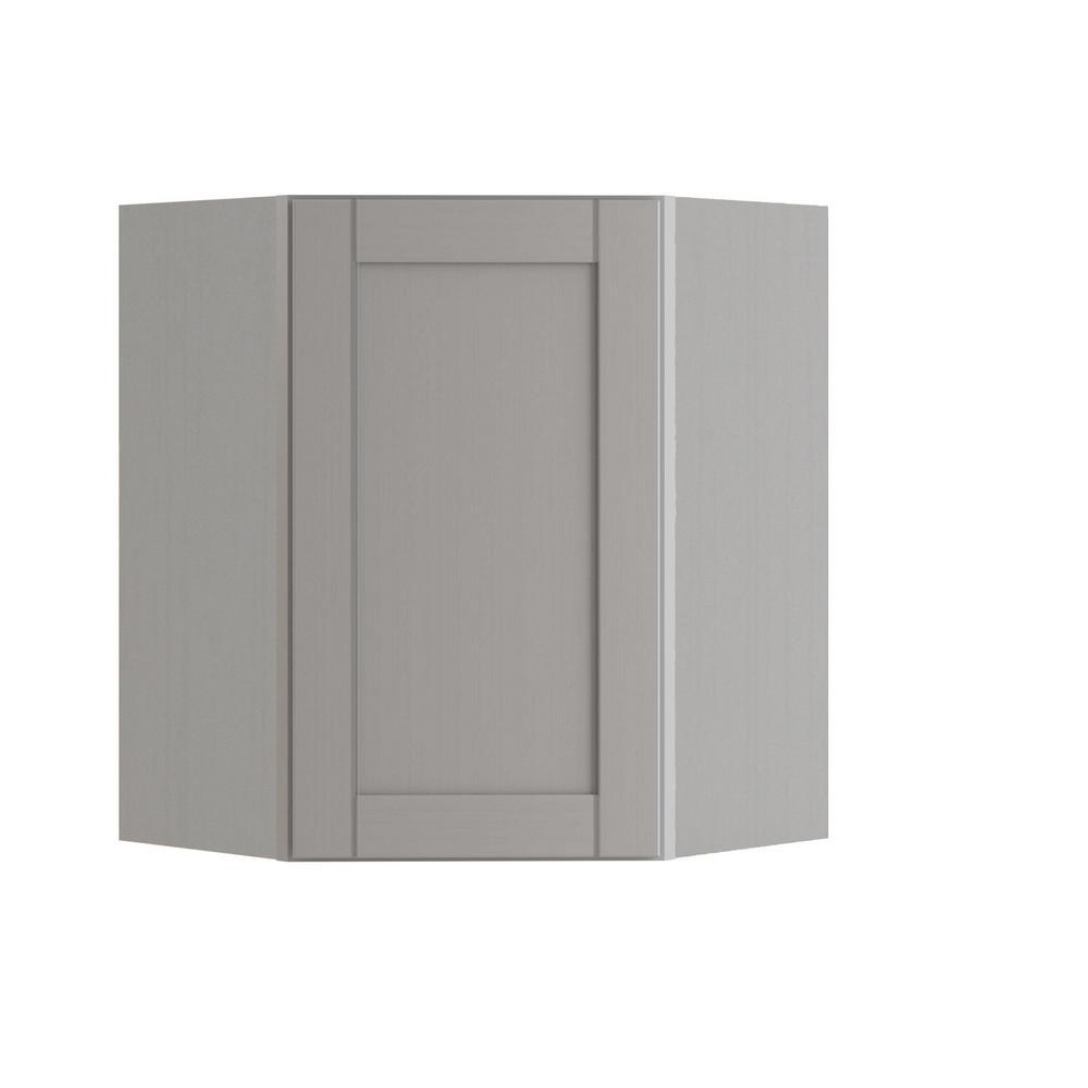Vesper White Shaker Assembled Plywood 24 in. x 30 in. x 12 in. Wall Diagonal Corner Kitchen Cabinet with Soft Close - Super Arbor