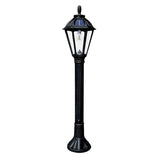 Polaris Solar Medium 1-Light Black Resin LED Outdoor Post Light and Bollard Lamp Post with Warm-White GS LED Bulb