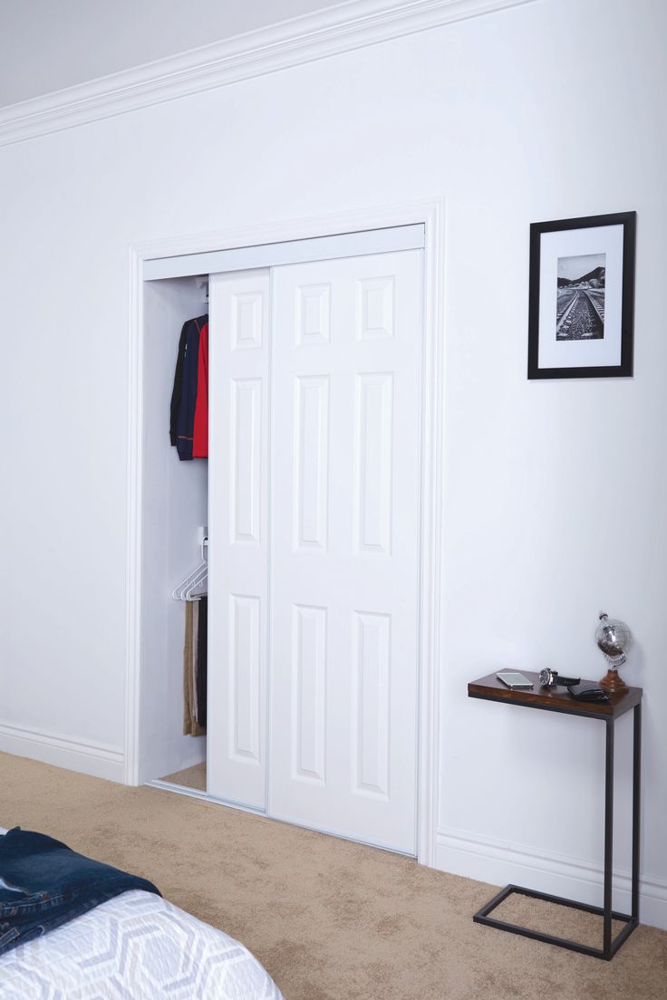 RELIABILT BY0106 48-in x 80-in Bright White Flush Prefinished Mdf Sliding Door Hardware Included