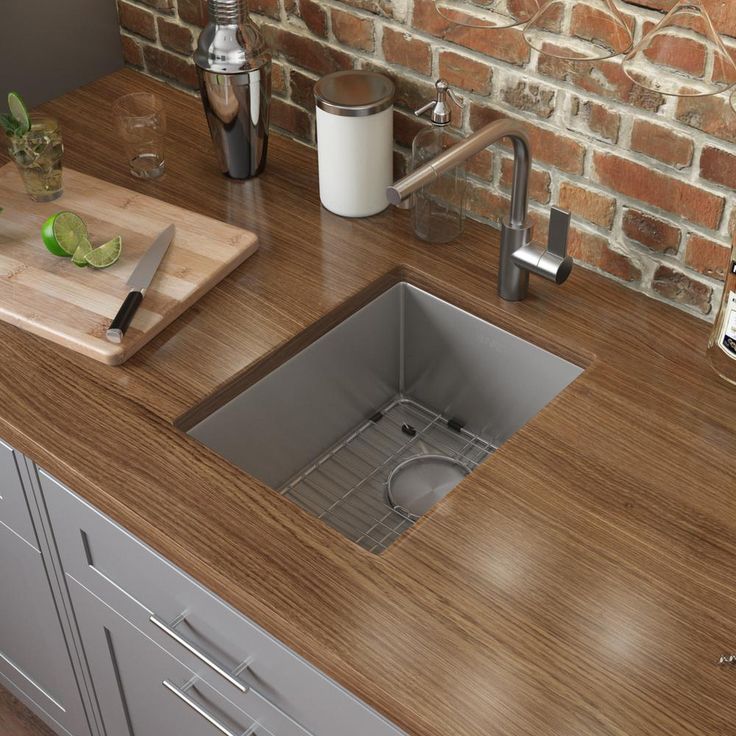 Undermount Stainless Steel 14 in. Bar Prep Single Bowl Kitchen Sink 16-Gauge