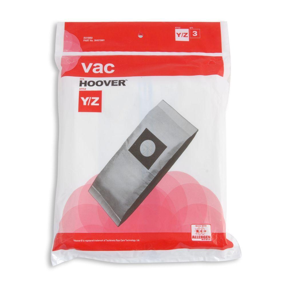 Vac Hoover Type Y/Z Allergen Bags (3-Pack) - Super Arbor