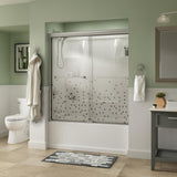 Everly 60 in. x 58-1/8 in. Traditional Semi-Frameless Sliding Bathtub Door in Bronze and 1/4 in. (6mm) Rain Glass - Super Arbor