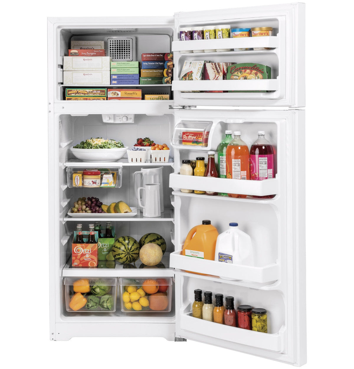 GE 17.5 cu. ft. Top Freezer Refrigerator in White, GTS18HGNRWW
