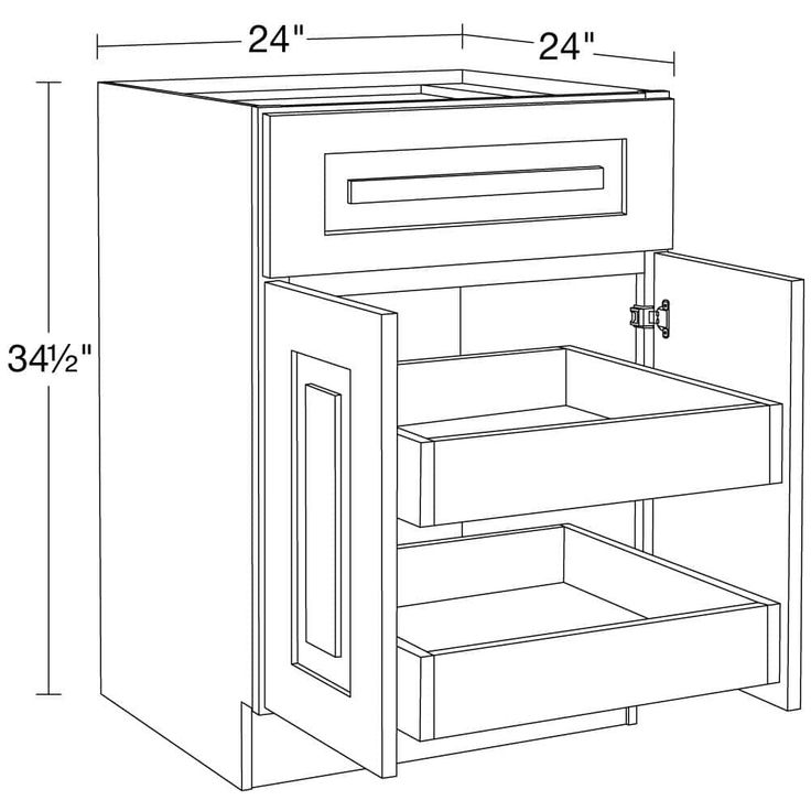Home Decorators Collection Grayson 24 in. W x 24 in. D x 34.5 in. H Assembled Plywood Base Kitchen Cabinet in Pacific White with 2ROT Soft Close
