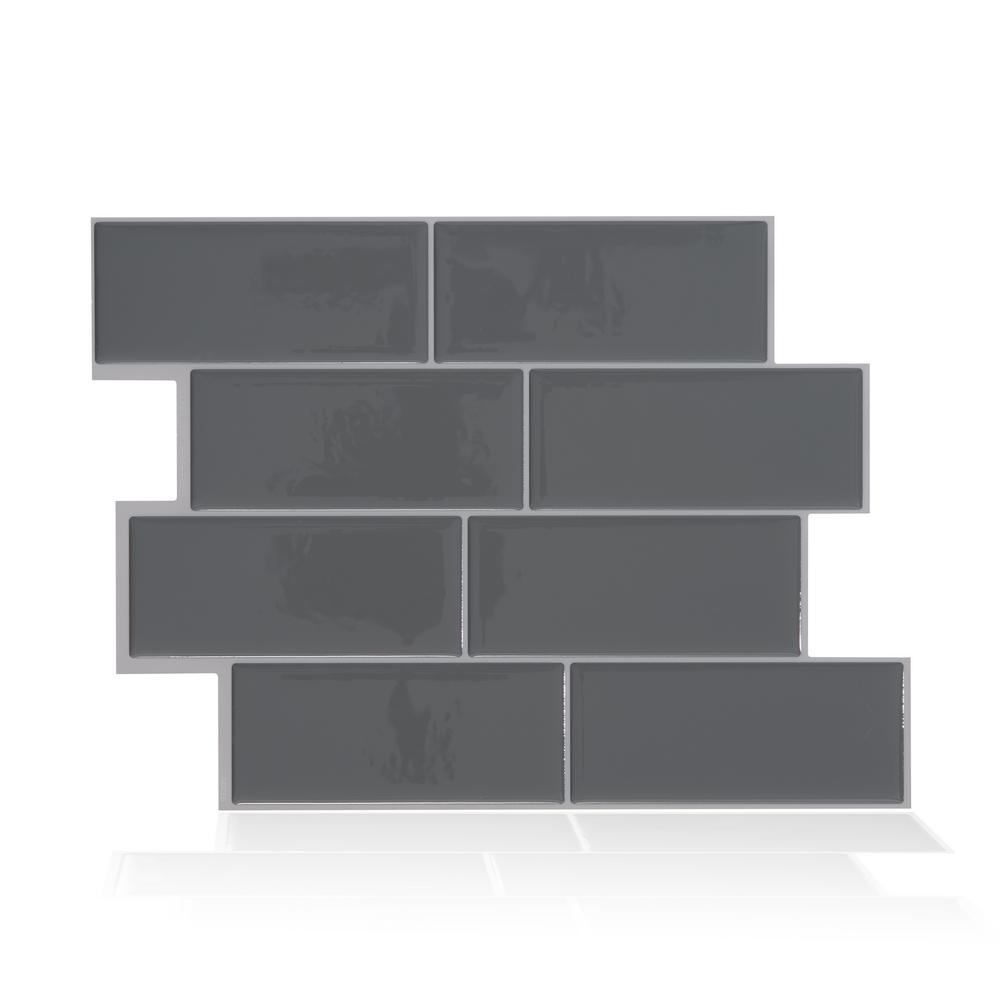 Metro Campagnola 11.56 in. W x 8.38 in. H White Peel and Stick Decorative Mosaic Wall Tile Backsplash (4-Pack) - Super Arbor