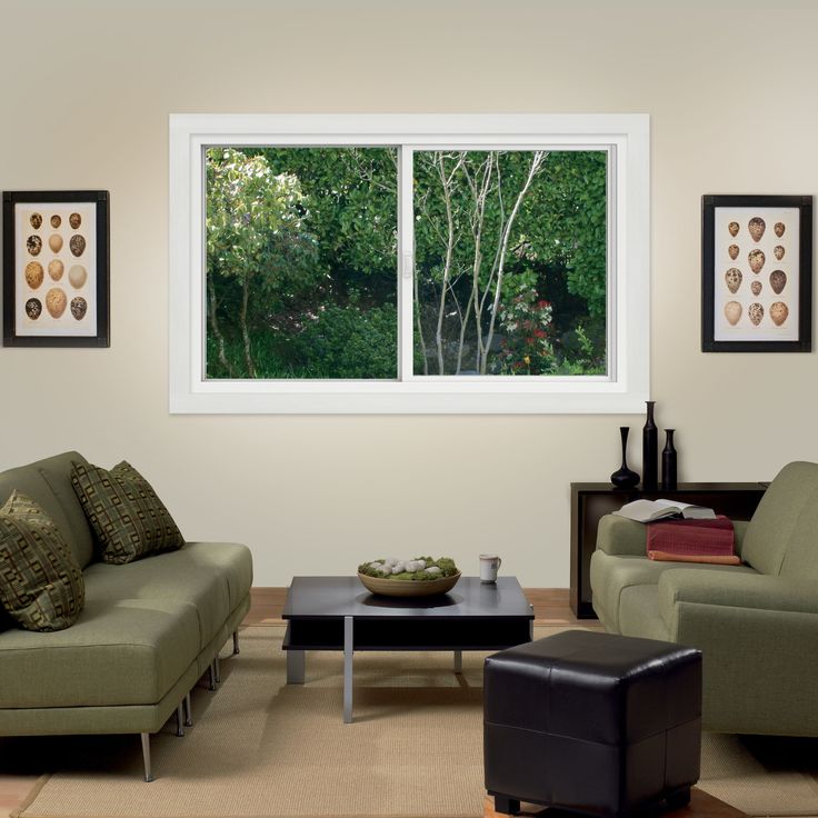 JELD-WEN FiniShield V-4500 59-1/2-in x 35-1/2-in x 3-in Jamb Left-operable Vinyl Black Sliding Window Full Screen Included