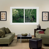 JELD-WEN FiniShield V-4500 59-1/2-in x 35-1/2-in x 3-in Jamb Left-operable Vinyl Black Sliding Window Full Screen Included