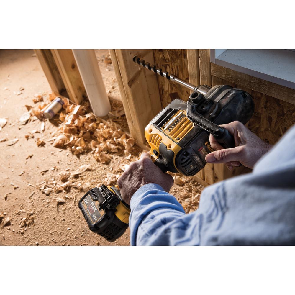 FLEXVOLT 60-Volt MAX Lithium-Ion Cordless Brushless 1/2 in. Stud and Joist Drill with Battery 2Ah and Bonus Battery 2Ah - Super Arbor