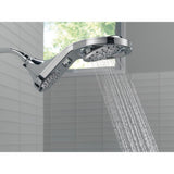 HydroRain Two-in-One 5-Spray 7.9 in. Double Wall Mount Fixed Shower Head in Chrome - Super Arbor
